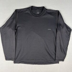 VTG Patagonia Capilene Base Layer‎ Shirt Mens M  Cropped Black 44202 Y2K USA